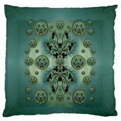 Tree In Golden Meditative Frames Standard Flano Cushion Case (one Side) by pepitasart