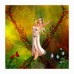 Beautiful Fairy With Wonderful Flowers Medium Glasses Cloth by FantasyWorld7