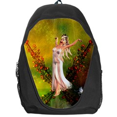 Beautiful Fairy With Wonderful Flowers Backpack Bag by FantasyWorld7