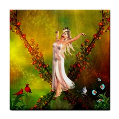 Beautiful Fairy With Wonderful Flowers Tile Coasters by FantasyWorld7