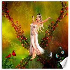 Beautiful Fairy With Wonderful Flowers Canvas 20  X 20  by FantasyWorld7