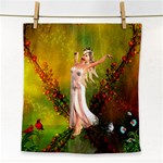 Beautiful Fairy With Wonderful Flowers Face Towel Front