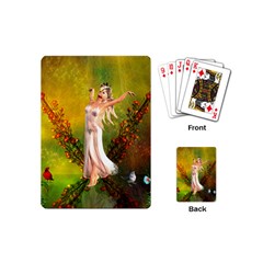 Beautiful Fairy With Wonderful Flowers Playing Cards (mini) by FantasyWorld7