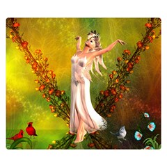 Beautiful Fairy With Wonderful Flowers Double Sided Flano Blanket (small)  by FantasyWorld7