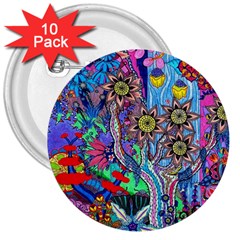 Abstract Forest  3  Buttons (10 Pack)  by okhismakingart