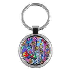 Abstract Forest  Key Chain (round) by okhismakingart