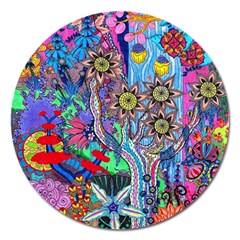 Abstract Forest  Magnet 5  (round) by okhismakingart