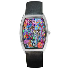 Abstract Forest  Barrel Style Metal Watch by okhismakingart