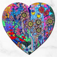 Abstract Forest  Jigsaw Puzzle (heart) by okhismakingart