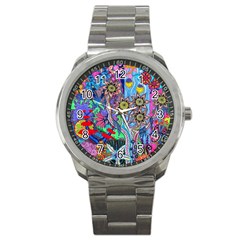 Abstract Forest  Sport Metal Watch by okhismakingart