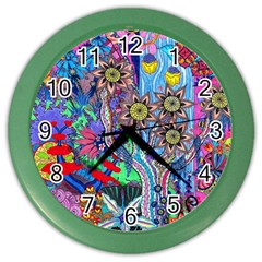 Abstract Forest  Color Wall Clock by okhismakingart