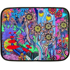 Abstract Forest  Double Sided Fleece Blanket (mini)  by okhismakingart