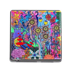 Abstract Forest  Memory Card Reader (square 5 Slot) by okhismakingart