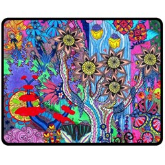 Abstract Forest  Fleece Blanket (medium)  by okhismakingart