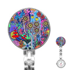 Abstract Forest  Stainless Steel Nurses Watch by okhismakingart