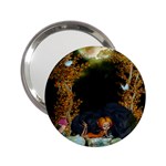 Cute fairy with awesome wolf in the night 2.25  Handbag Mirrors Front