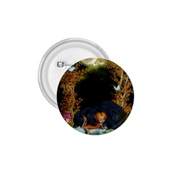 Cute Fairy With Awesome Wolf In The Night 1 75  Buttons by FantasyWorld7