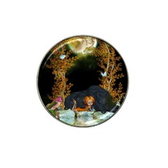 Cute Fairy With Awesome Wolf In The Night Hat Clip Ball Marker (10 Pack) by FantasyWorld7