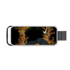 Cute Fairy With Awesome Wolf In The Night Portable Usb Flash (one Side) by FantasyWorld7