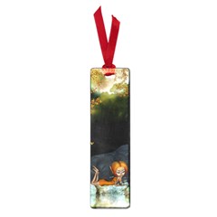 Cute Fairy With Awesome Wolf In The Night Small Book Marks by FantasyWorld7