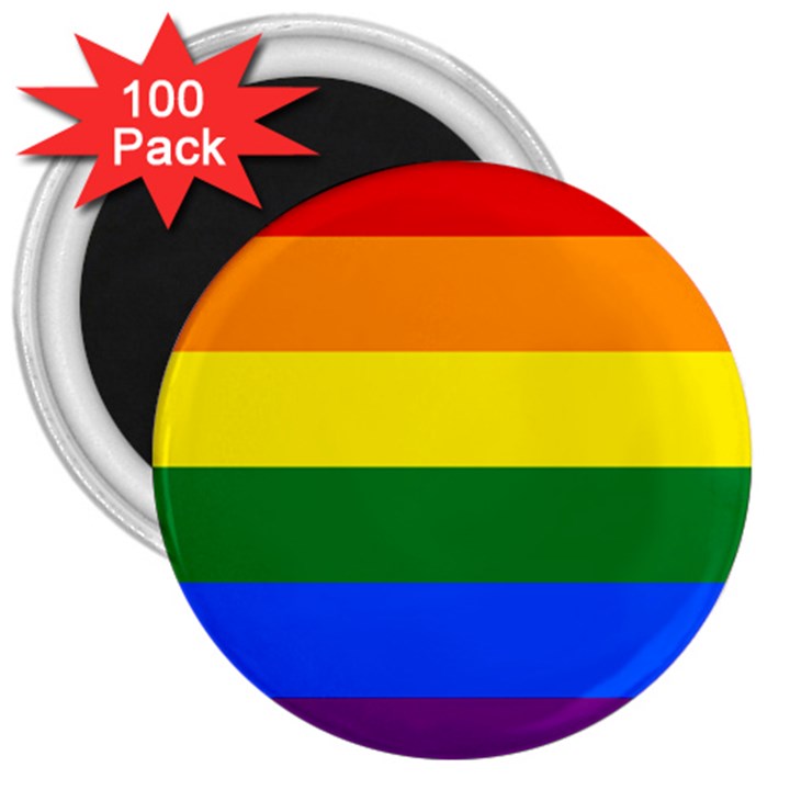 LGBT Rainbow Pride Flag 3  Magnets (100 pack)