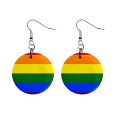 Lgbt Rainbow Pride Flag Mini Button Earrings