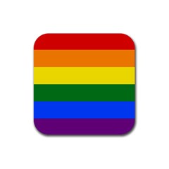 Lgbt Rainbow Pride Flag Rubber Coaster (square)  by lgbtnation