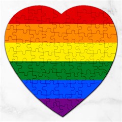 LGBT Rainbow Pride Flag Jigsaw Puzzle (Heart)