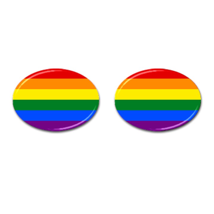 LGBT Rainbow Pride Flag Cufflinks (Oval)