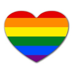 Lgbt Rainbow Pride Flag Heart Mousepads by lgbtnation