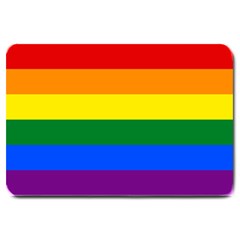 Lgbt Rainbow Pride Flag Large Doormat  by lgbtnation