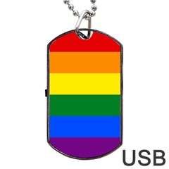 Lgbt Rainbow Pride Flag Dog Tag Usb Flash (one Side)