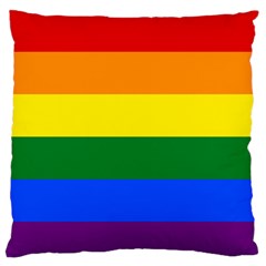 Lgbt Rainbow Pride Flag Large Flano Cushion Case (two Sides) by lgbtnation