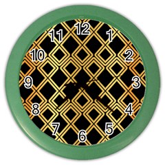 Arabic Pattern Gold And Black Color Wall Clock by Nexatart