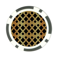 Arabic Pattern Gold And Black Poker Chip Card Guard by Nexatart