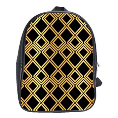 Arabic Pattern Gold And Black School Bag (large) by Nexatart