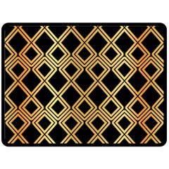 Arabic Pattern Gold And Black Fleece Blanket (large)  by Nexatart