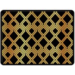 Arabic Pattern Gold And Black Fleece Blanket (Large)  80 x60  Blanket Front