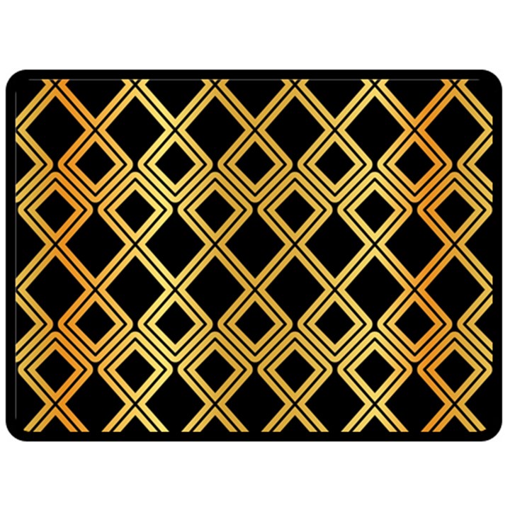 Arabic Pattern Gold And Black Fleece Blanket (Large) 