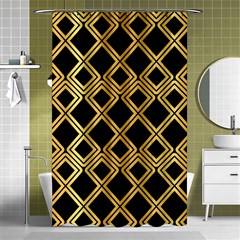 Arabic Pattern Gold And Black Shower Curtain 48  X 72  (small)  by Nexatart