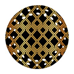 Arabic Pattern Gold And Black Ornament (round Filigree) by Nexatart