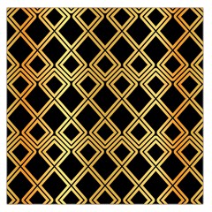 Arabic Pattern Gold And Black Large Satin Scarf (square) by Nexatart