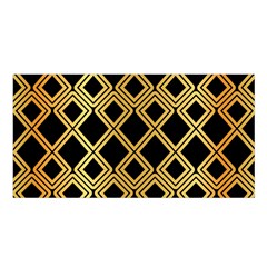 Arabic Pattern Gold And Black Satin Shawl by Nexatart