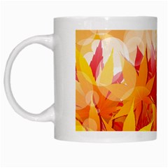 Autumn Background Maple Leaves Bokeh White Mugs by Nexatart