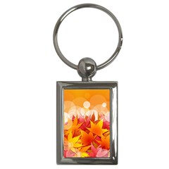 Autumn Background Maple Leaves Bokeh Key Chain (rectangle) by Nexatart