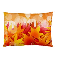 Autumn Background Maple Leaves Bokeh Pillow Case by Nexatart