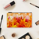 Autumn Background Maple Leaves Bokeh Cosmetic Bag (Small) Front