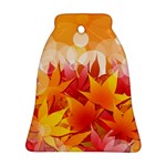 Autumn Background Maple Leaves Bokeh Bell Ornament (Two Sides) Back