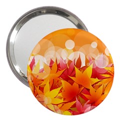 Autumn Background Maple Leaves Bokeh 3  Handbag Mirrors by Nexatart