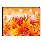 Autumn Background Maple Leaves Bokeh Double Sided Fleece Blanket (Small)  45 x34  Blanket Front